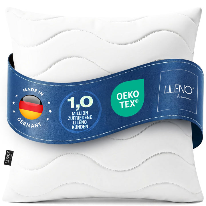 LILENO HOME Kopfkissen 80x80 cm [1er Set] MEDIUM mit 850g Kissen-Füllung - Bett oder Deko Kissen mit