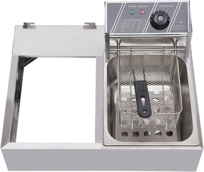 Doppel-Fritteuse Edelstahl 5000 W Elektrische Fritteuse 2x6L Profi Gastronomie Imbiss Friteuse Doppe