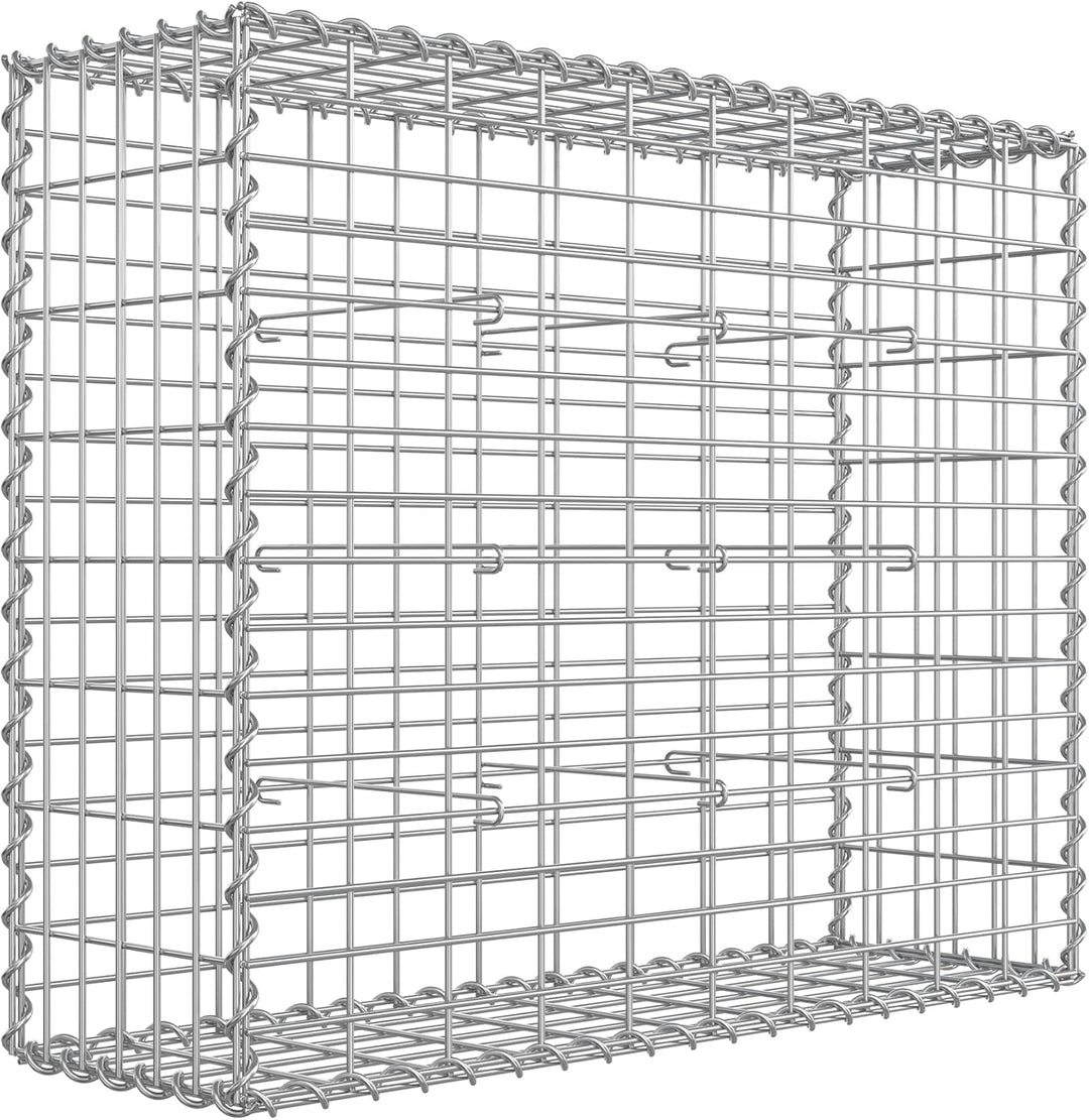 SONGMICS Gabionenkorb, Metall-Steinkorb mit 5 x 10 cm Maschenweite für Mauersteine, verzinkt, Steing