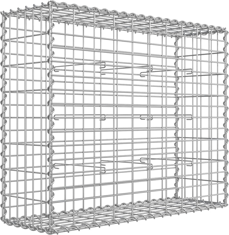 SONGMICS Gabionenkorb, Metall-Steinkorb mit 5 x 10 cm Maschenweite für Mauersteine, verzinkt, Steing