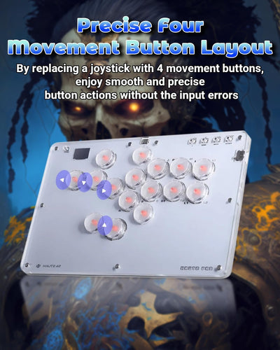 Arcade Stick, T16 Arcade Controller mit Turbo und benutzerdefiniertem RGB, Arcade Fight Stick für Sw