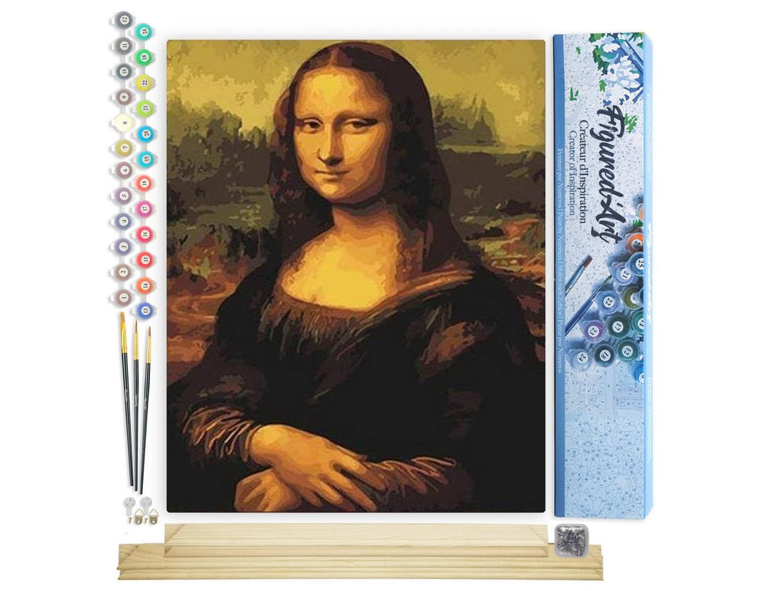 Figured'Art Malen Nach Zahlen Erwachsene Mit Rahmen Da Vincis Mona Lisa - Paint by Numbers Basteln D