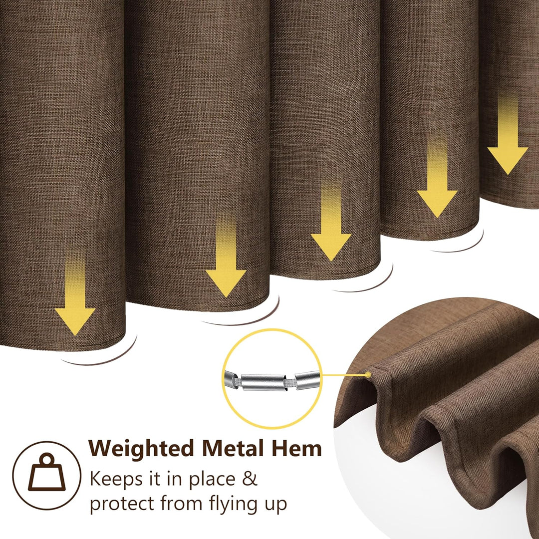 Duschvorhang Leinen mit Metall Duschvorhangringe Stoff Textil Badewannenvorhang Anti Schimmel Bad Vo