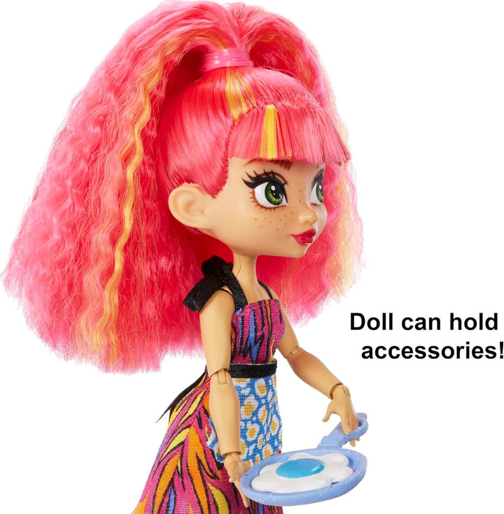 Mattel Cave Club GNL96 - Wilder Grillspass mit Emberly Spielset & Puppe und Zubehörteilen, Reise in