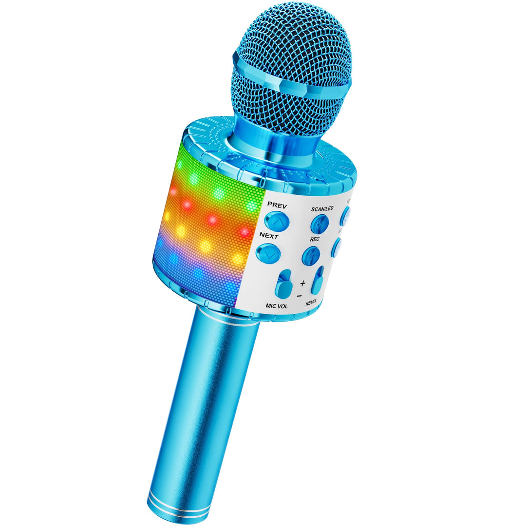 Bluetooth Karaoke Mikrofon Mikrofon Kinder Kabellos Spielzeug Kinder ab 3-12 Jahre Geschenk Mädchen