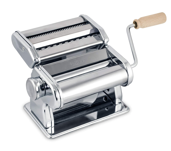 Fante's Doppelschneider Classic Pasta Maker, Handkurbel Nudelpresse mit einstellbaren Dickeneinstell
