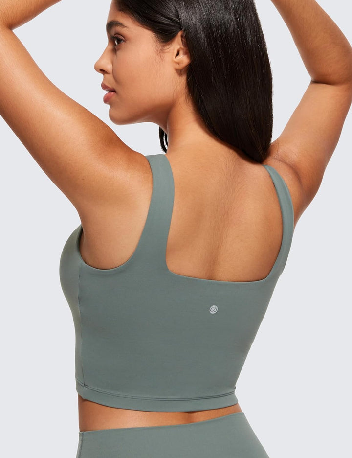 CRZ YOGA Damen Butterluxe Sport BH Gepolstert Ohne Bügel Crop Tops Atmungsaktive Yoga Tank Top Fitne
