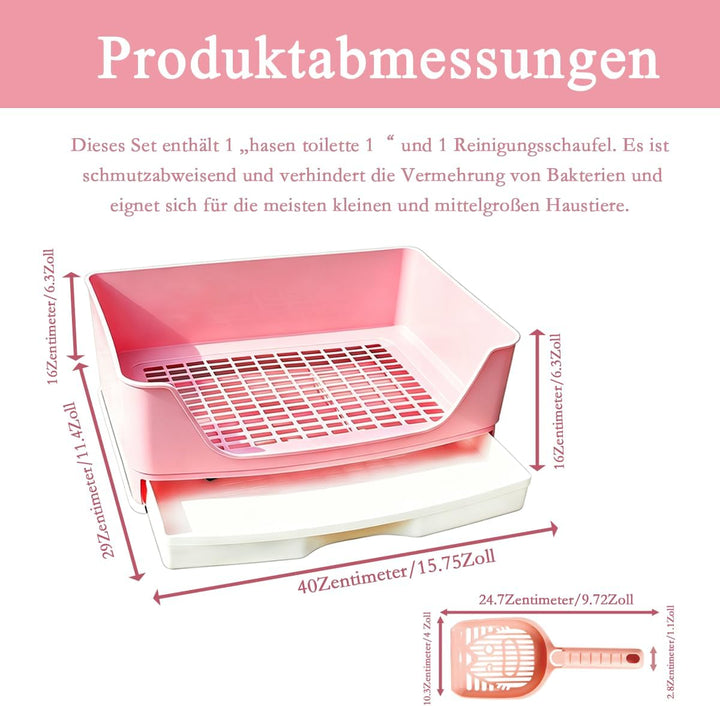 GrossE Kaninchen Toilette,Kaninchen ZubehöR Mit Herausnehmbarer Schublade,Hasen Toilette Mit Schaufe