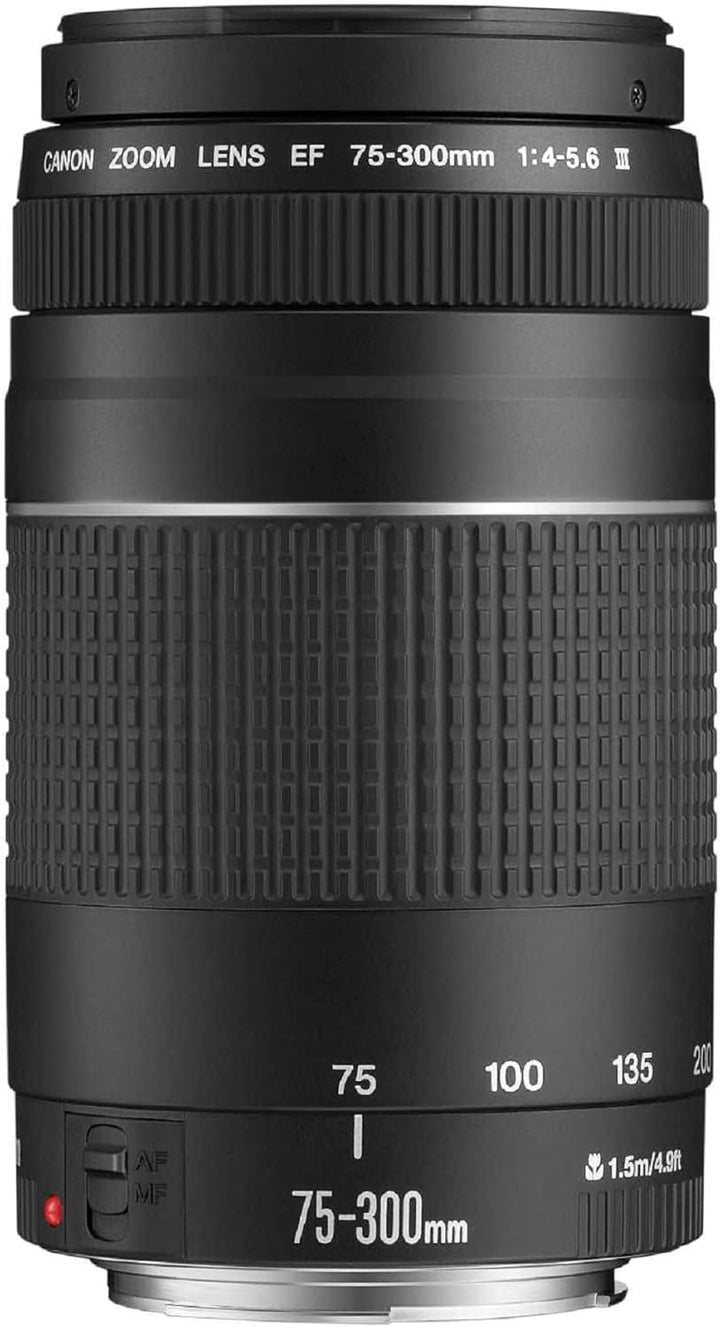 Canon EF 75-300mm F4.0-5.6 III Zoomobjektiv (58mm Filtergewinde) schwarz Telezoomobjektiv Single, Te
