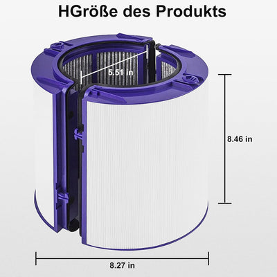 Ersatzfilter für Dyson Luftreiniger, HEPA Filter Kompatibel mit Dyson PH01 Pure Humidify+Cool, HP06
