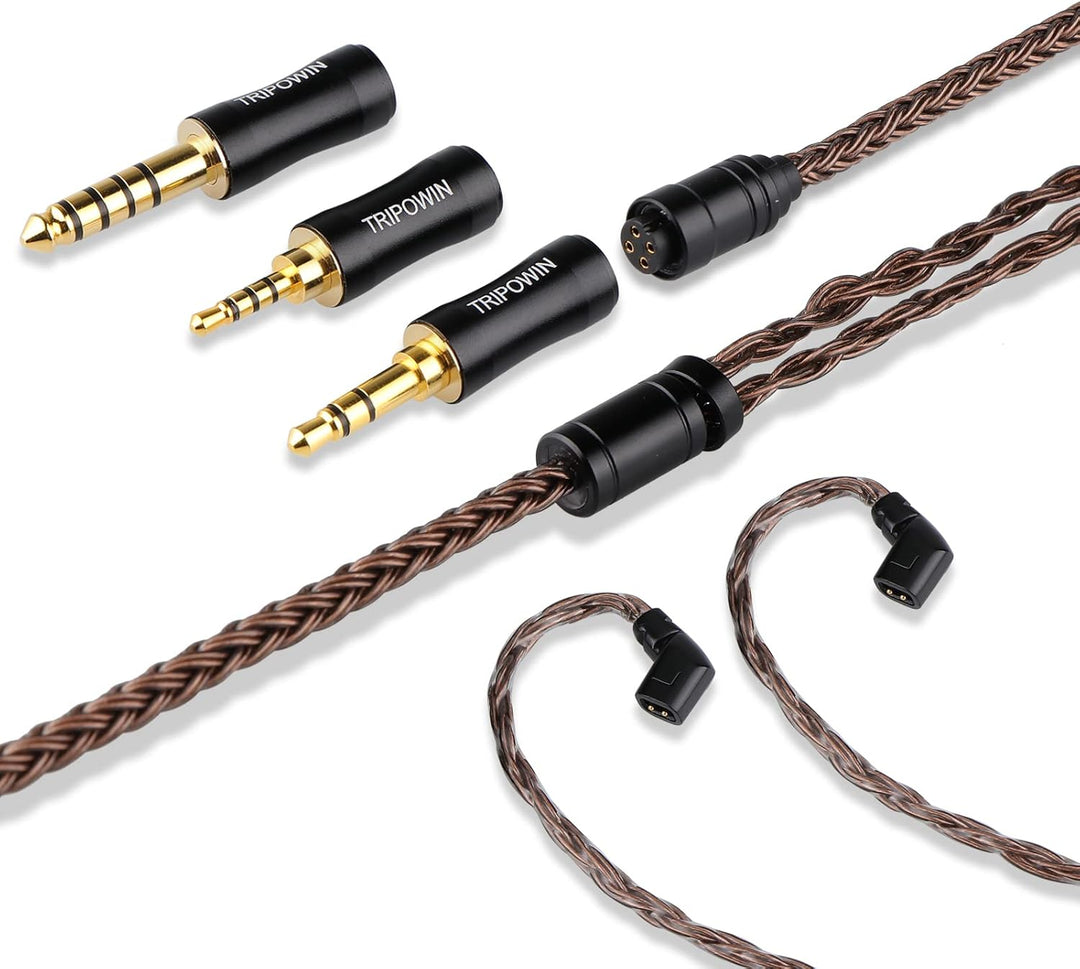LINSOUL Tripowin Amber 32AWG OFC Oxygen Free Cable HiFi IEM Kabel mit austauschbarem 2.5mm/3.5mm/4.4