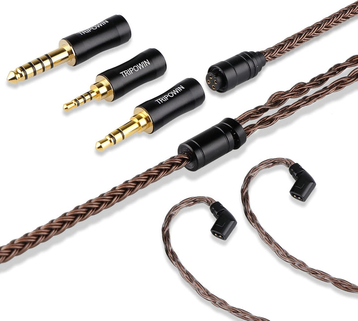 LINSOUL Tripowin Amber 32AWG OFC Oxygen Free Cable HiFi IEM Kabel mit austauschbarem 2.5mm/3.5mm/4.4