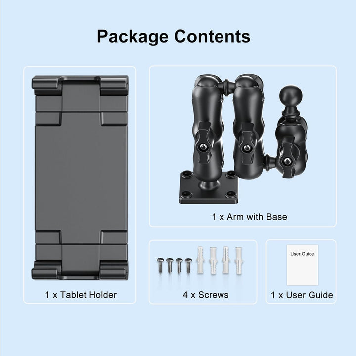 PLDHPRO Tablet Halterung Auto Bohrbasis, Tablethalterungen Auto für LKW Armaturenbrett, Wand & Schre