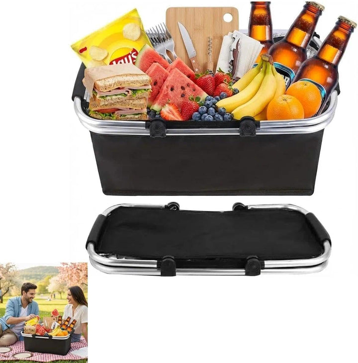 Einkaufskorb,Einkaufskorb Faltbar,Tragekorb,Thermo Als Picknickkorb,Kühlbox Tragbare Mit Gepolsterte