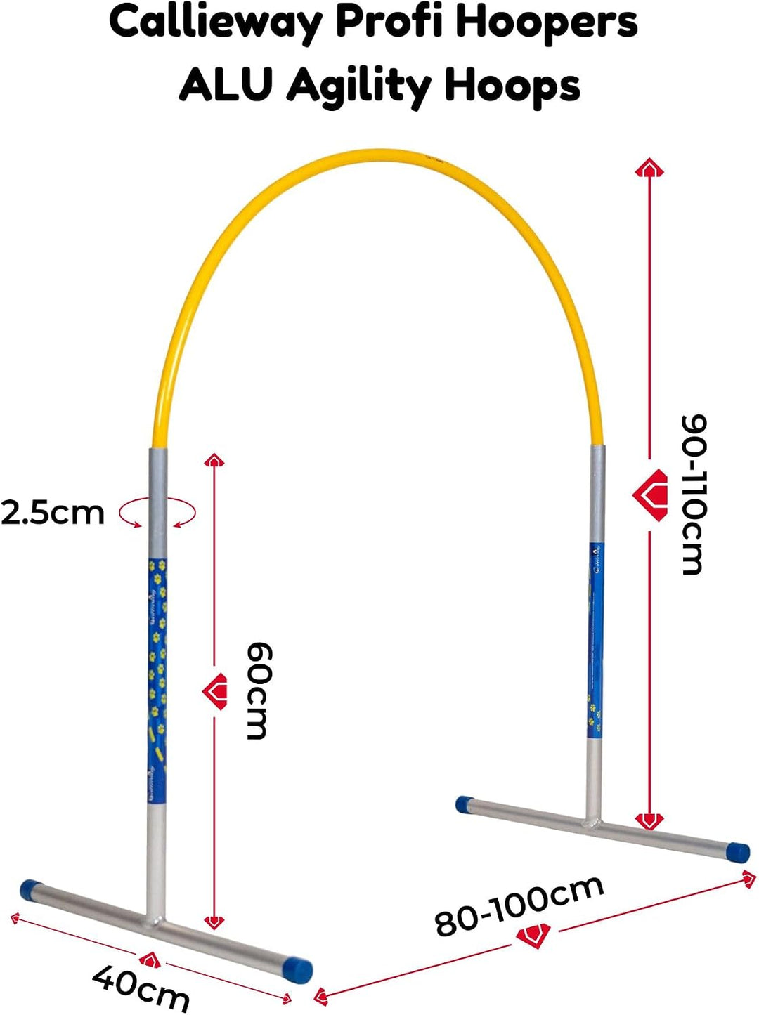 Callieway Hoopers Agility Hoops aus Aluminium, 6er Set ohne Mittelstrebe, frei formbar & universell