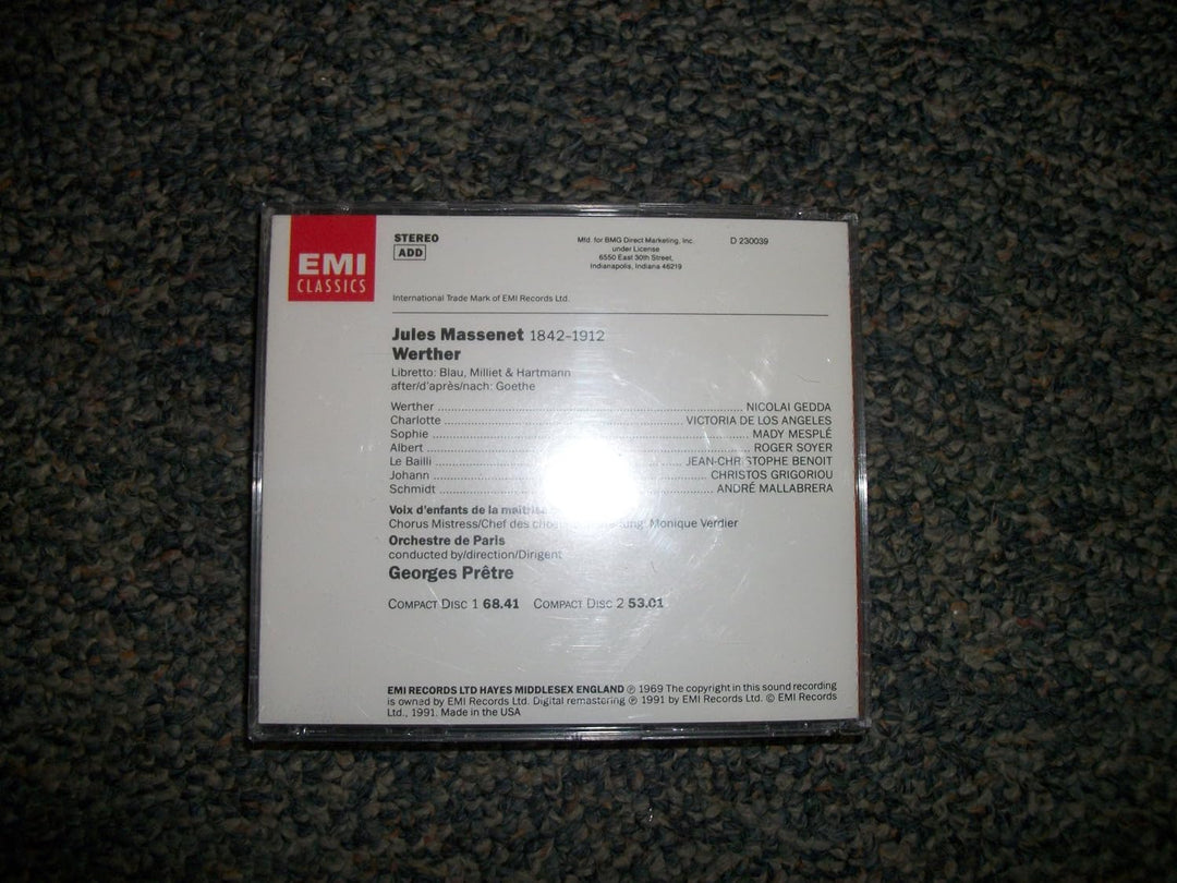 Massenet: Werther (Gesamtaufnahme) (Aufnahme Paris 1968/1969), Audio-CD