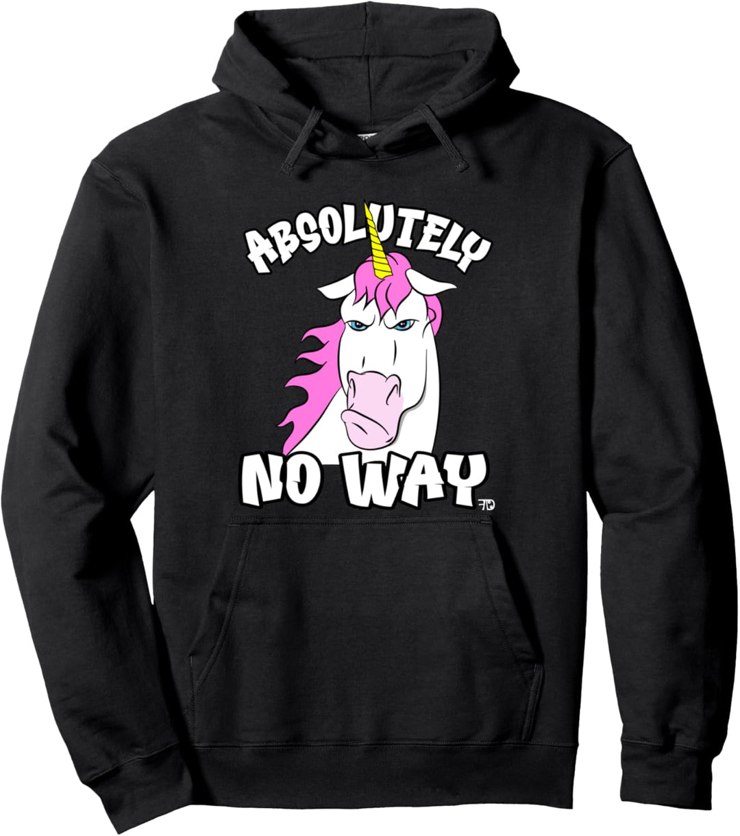 Absolutely no way lustiges mürrisches pinkes Einhorn Pullover Hoodie