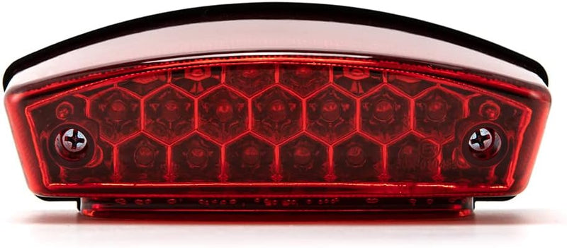 evomosa Motorrad Rücklicht Universal 12V 21 LED Motorrad Weisses Kennzeichen Licht Rotes Rücklicht B