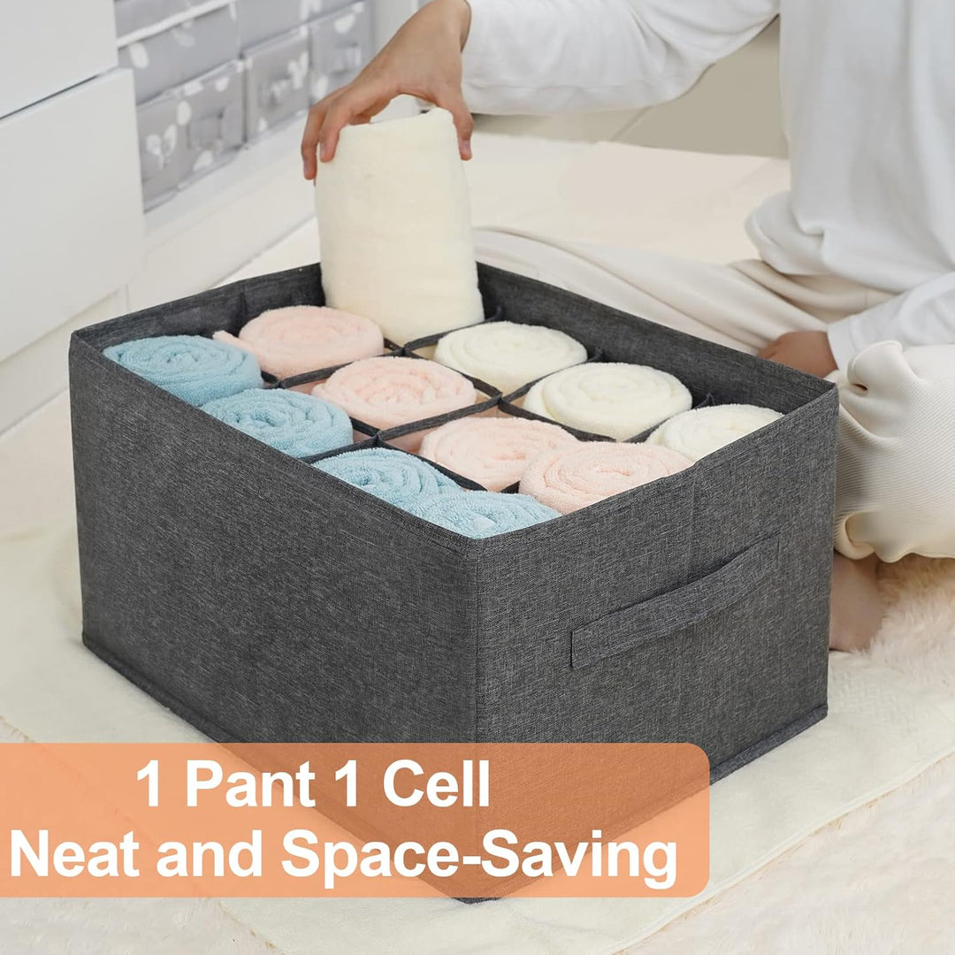 EASEVE 2 Stück Kleiderschrank Organizer Schublade Aufbewahrungsbox für Kleidung - 12 Zellen Schublad