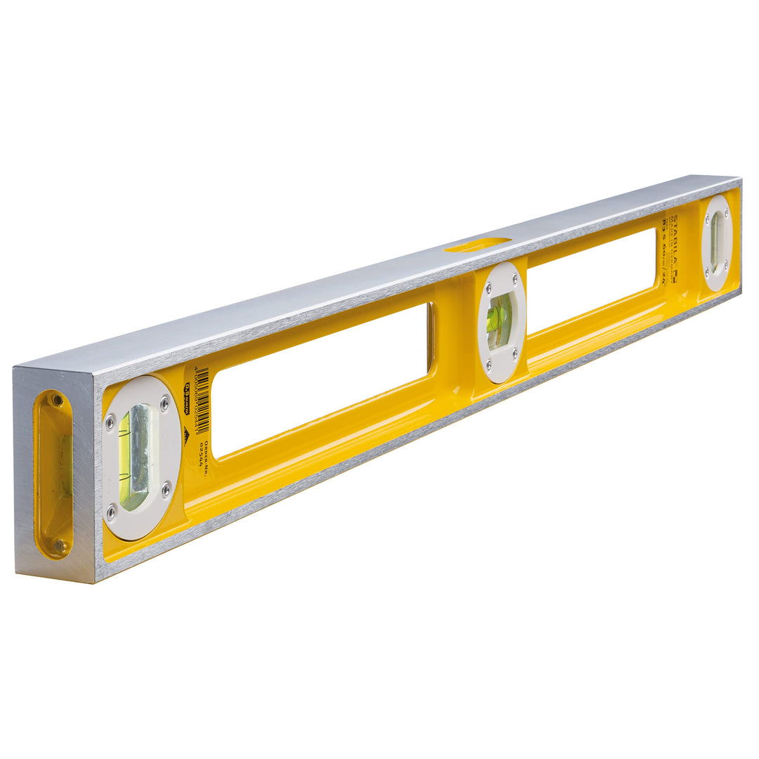 STABILA Wasserwaage Type 83 S, 60 cm, extrem robustes Alu-Druckgussprofil, 1 Horizontal-Libelle, 2 V