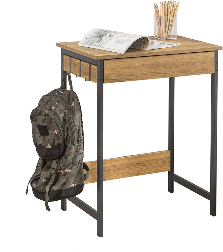 SoBuy FWT43-N Schreibtisch mit Einer Schublade und 2 Haken Tisch Computertisch Arbeitstisch Natur BH