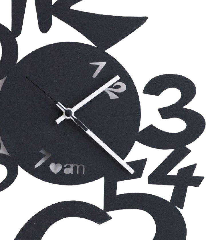 Wanduhr Lupin Arti e Mestieri Schwarz Geprägt, Schwarz Geprägt