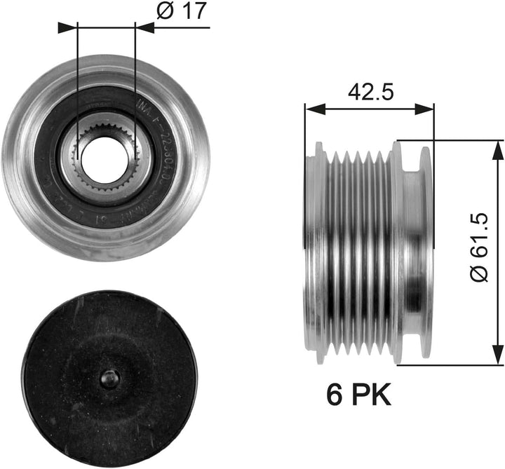 GATES Generator-Freilaufriemenscheib OAP7047