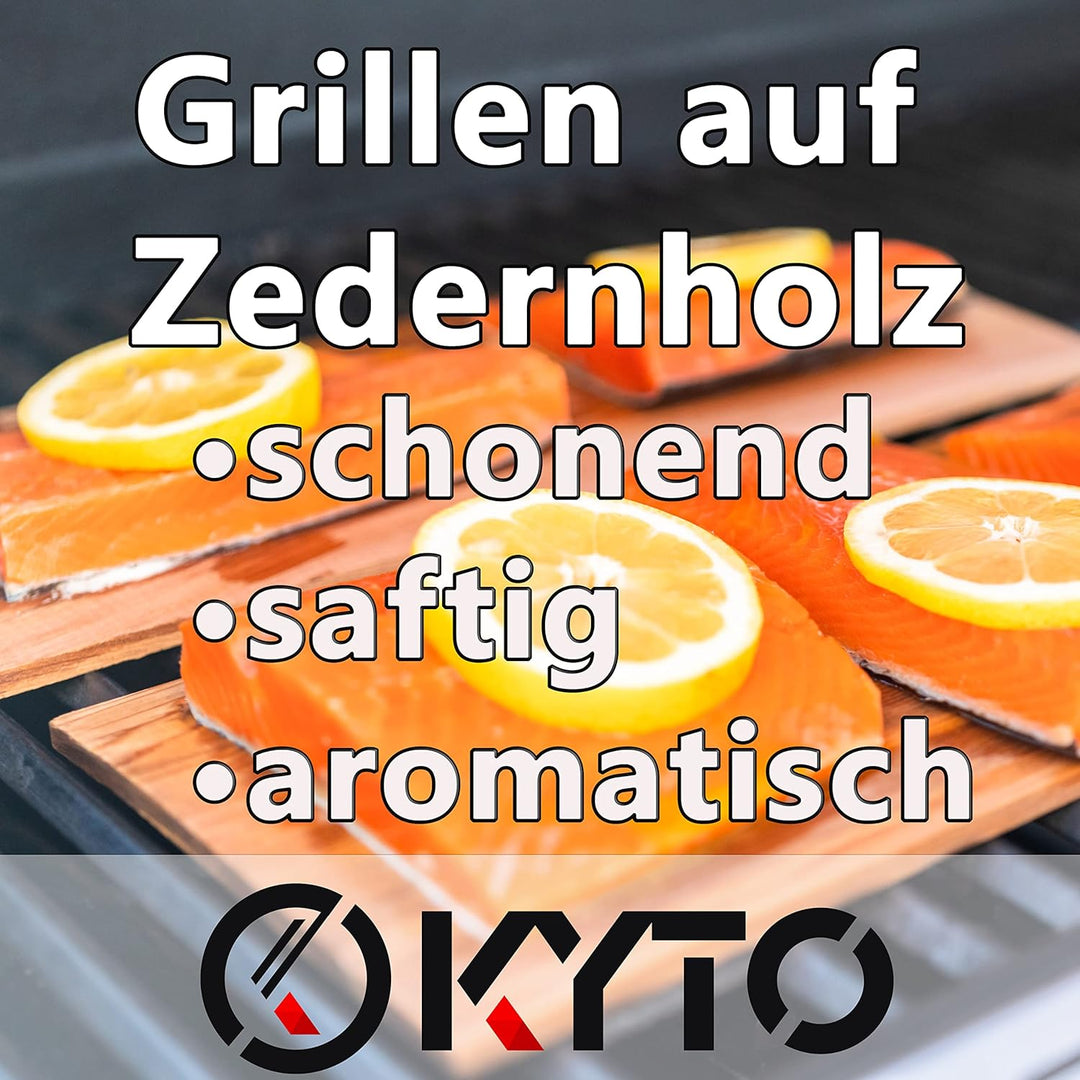 Kyto Zedernholz Räucher Grillplatte 30x15x1cm Grillbrett Lachs Grillplanken zum Räuchern Fisch Fleis