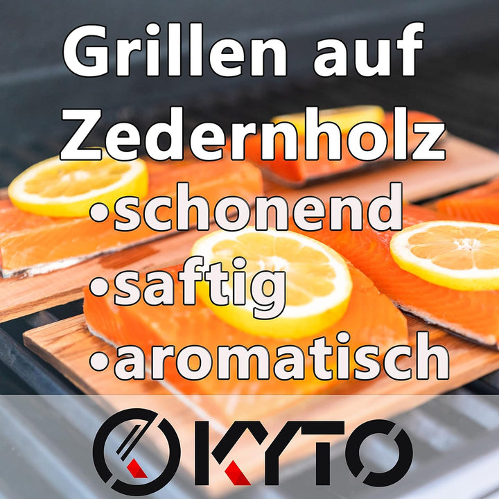 Kyto Zedernholz Räucher Grillplatte 30x15x1cm Grillbrett Lachs Grillplanken zum Räuchern Fisch Fleis