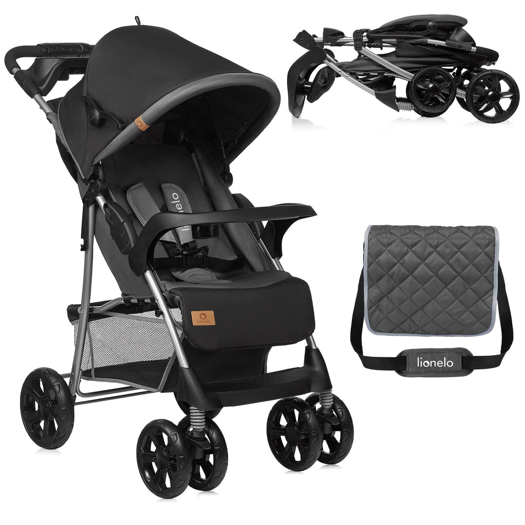 LIONELO Emma Plus Kinderwagen bis zu 15 kg, Kindersportwagen, leicht modern klein Buggy mit Liegepos