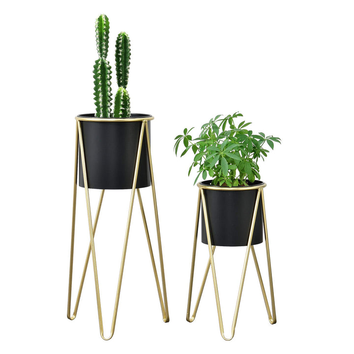 [en.casa] Pflanzständer im 2er Set Blumenständer aus Metall Blumentopf Ständer mit Übertopf Blumento