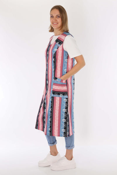 Reissverschluss Kittel RV Hauskleid Baumwolle Schürze Kochschürze, 38 Lila