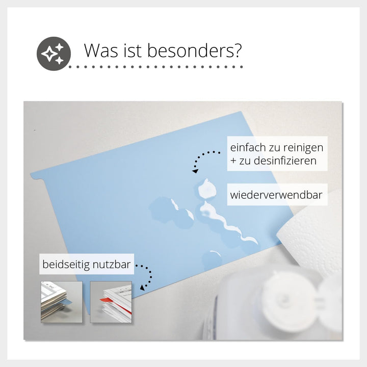 Signalkarten DIN A5 | 50 Stück | Trennkarten Kunststoff | Leitkarten zum Einlegen in Karteikarten Fa