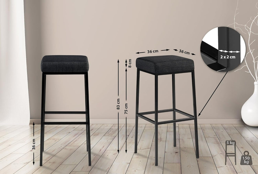 CLP Barhocker MONTREAL mit Stoffbezug I Tresenhocker mit einer Sitzhöhe von 85 cm I In verschiedenen