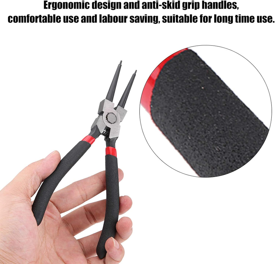 Fydun Pince Sicherungsringe Facom 4Pcs 7 Zoll Sicherungsringzange Innen Aussen Gebogen gerade Sicher