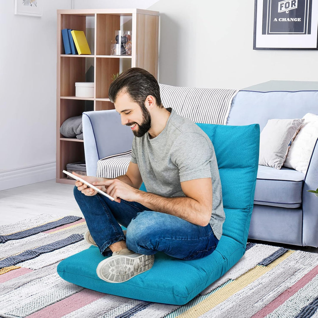 RELAX4LIFE Bodenstuhl Faltbar, Lazy Sofa, Meditationsstuhl, Bodensessel mit Verstellbarer Lehne, für