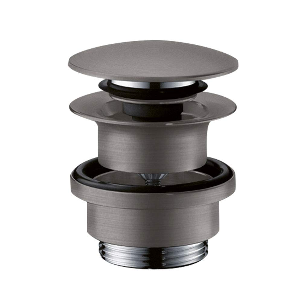 hansgrohe Ablaufgarnitur Push-Open für Waschtisch- und Bidetmischer Brushed Black Chrome, Brushed Bl