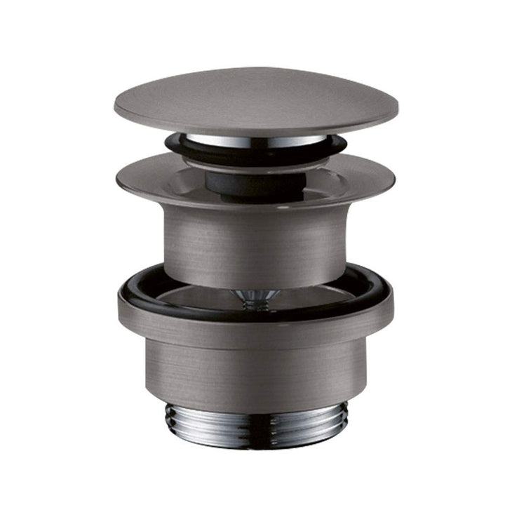 hansgrohe Ablaufgarnitur Push-Open für Waschtisch- und Bidetmischer Brushed Black Chrome, Brushed Bl