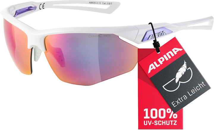 ALPINA NYLOS HR - Verspiegelte und Bruchsichere Sport- & Fahrradbrille Mit 100% UV-Schutz Für Erwach