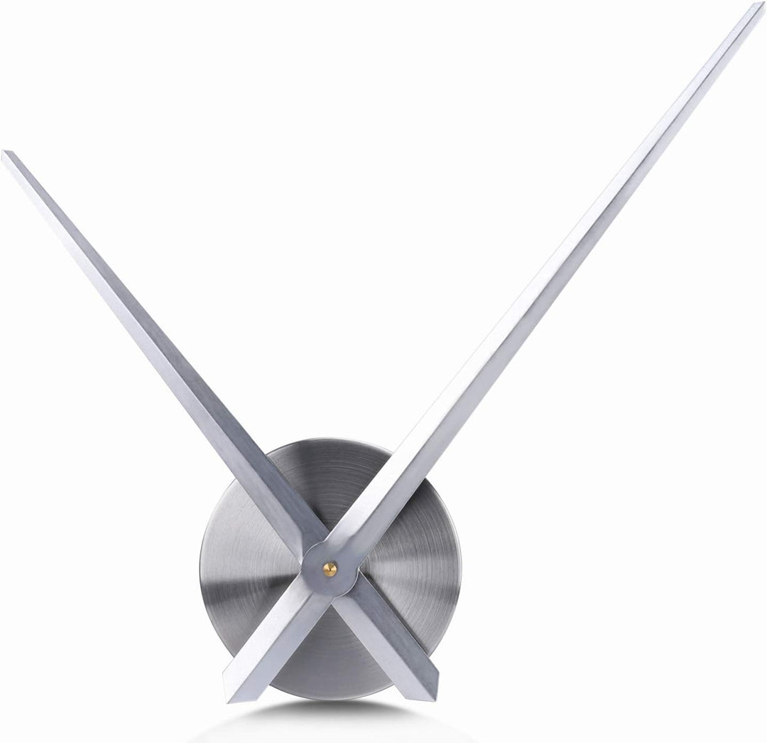 Lafocuse 3D Uhrzeiger Wanduhr Gross XXL, DIY Modern Lautlos Uhr Metall Silber, Uhrwerk mit Zeiger, W