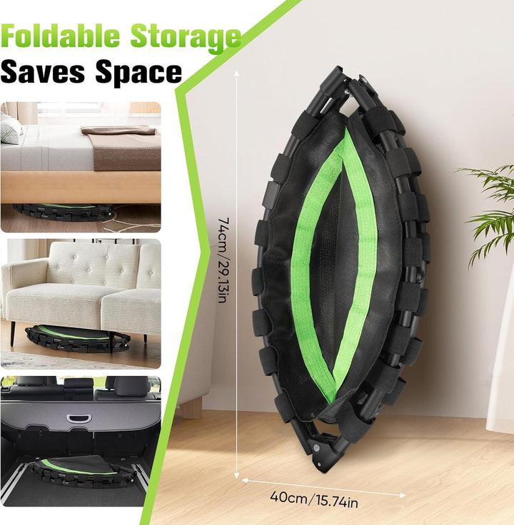 FitnessTrampoline,101cm Mini-Trampolin,Tragkraft 200 kg Grün, Grün