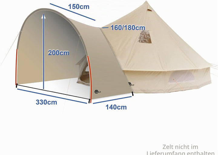 your GEAR Canopy Porch Desert Pro 8/10 - Universal Vorzelt/Vordach 300x140x195 cm