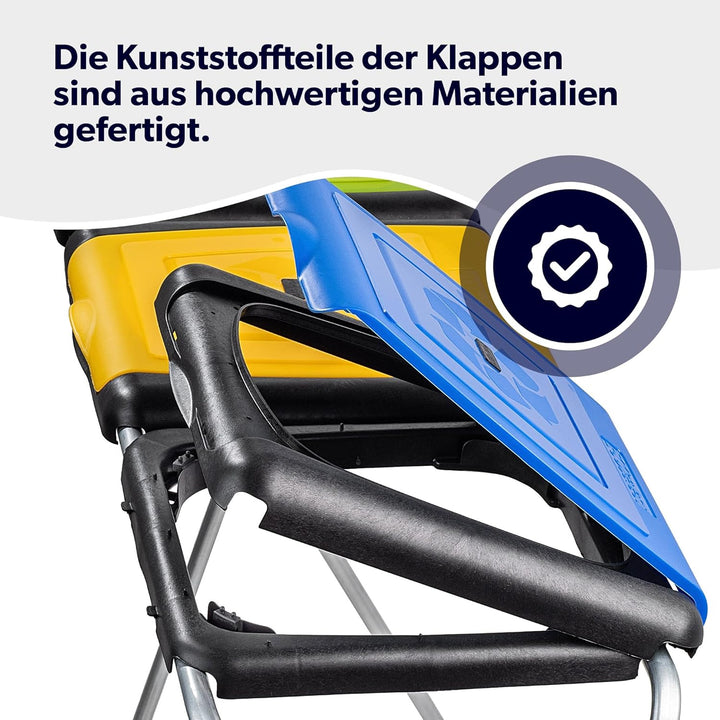 KADAX Ständer für Mülltrennung, stabiler Müllsackhalter mit Kunststoffdeckel, Müllsackständer, Abfal