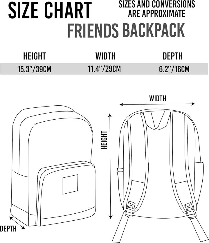 Freunde Kinder Rucksack Central Perk Logo für Mädchen und Jungen Schwarze Reissve Einheitsgrösse