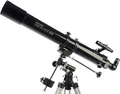 Celestron 21048 PowerSeeker 80EQ Refraktor-Teleskop - mit Zwei Okularen, seitenrichtigem Spiegel, Ei