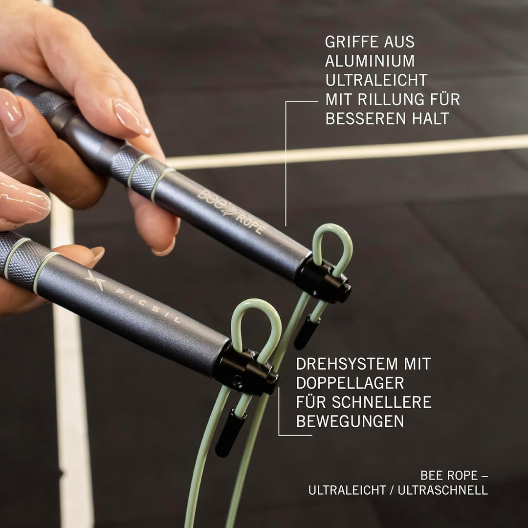PICSIL - Springseil BEE, Leichtes und Verstellbares Speed Rope, Verstärktes Kabel, für Cross Trainin