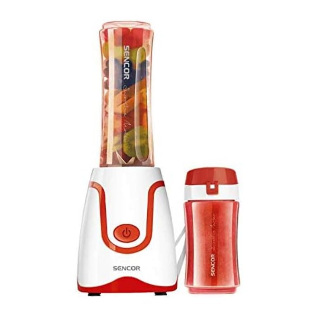 Sencor Ultra-leistungsstarker Smoothie Maker 500W, 2 Tritan-Flaschen 0,6L & 0,3L BPA-frei, Titan Ant