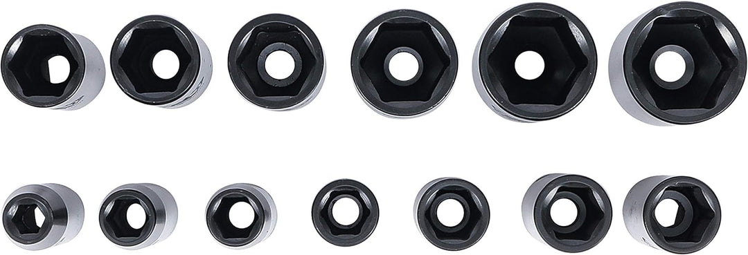 BGS Diy 95207 | Kraft-Steckschlüssel-Einsatz-Satz | Antrieb 12,5 mm (1/2") | SW 10 - 32 mm | 13-tlg.
