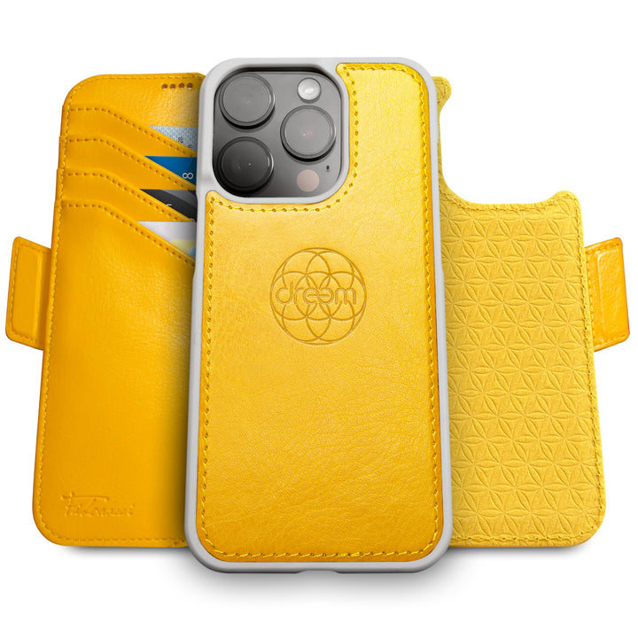 Dreem Fibonacci kompatibel mit iPhone 15 Pro Max Brieftaschen-Etui / 2-in-1 stossfestes Etui und abn