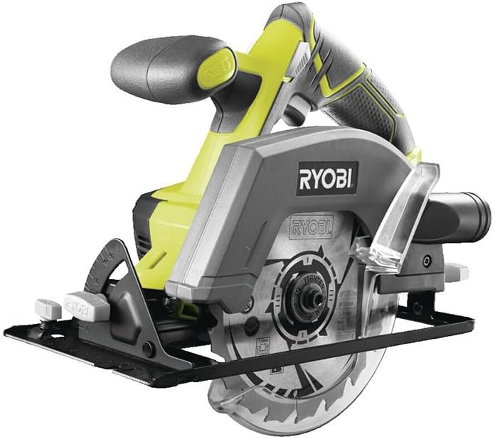 RYOBI 18 V ONE+ Akku-Handkreissäge R18CSP-140GZL (Sägeblatt-Ø 150 mm, Schnitttiefe 90°/45° 45/32 mm,